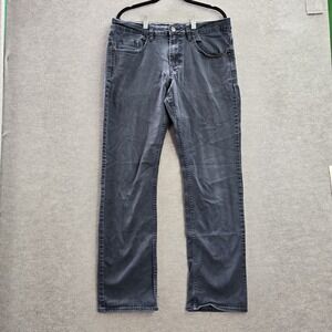 Buffalo David Bitton Men Jeans 34X32‎ Gray Denim SAM-X Slim Straight 31" Inseam